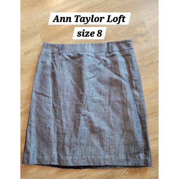 Ann Taylor LOFT  skirt lined size 8 casual work blue - Picture 1 of 3